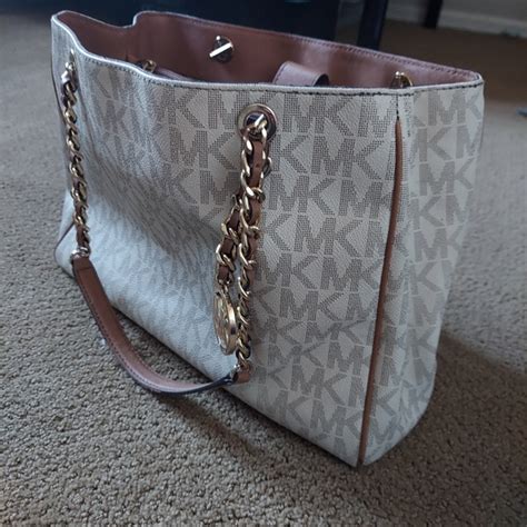 Michael Kors Damen Tasche LG tote Susannah Vanilla/acorn 